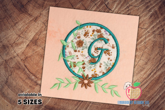 Beautiful Floral Frame Applique