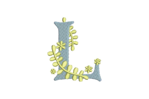 Floral Alphabet L: A Beautiful Embroidery Design
