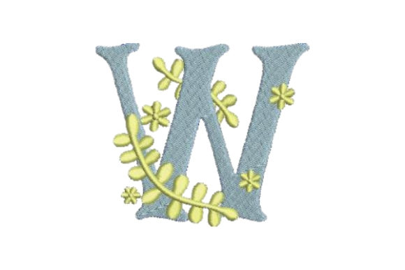 Floral Alphabet W: Elegant Embroidery for Personalized Gifts