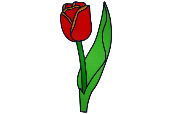 Red Tulip Embroidery Design