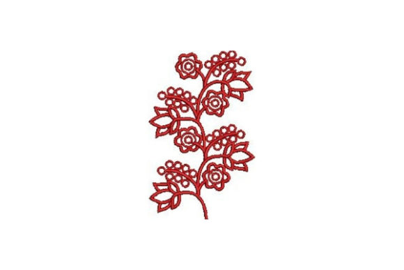 Redwork Flowers Embroidery Design