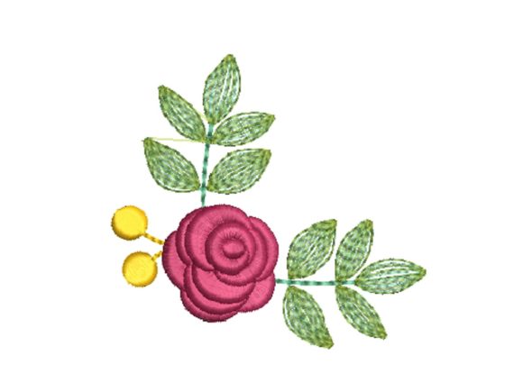 Rose Corner Embroidery Design